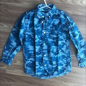 Tommy Hilfiger Blue Military Print Shirt